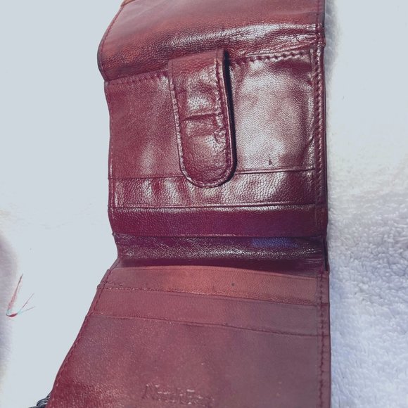 North East Vintage Brown Leather Wallet-Black Zip Up Coin/Keg Ring Holder - Picture 7 of 9